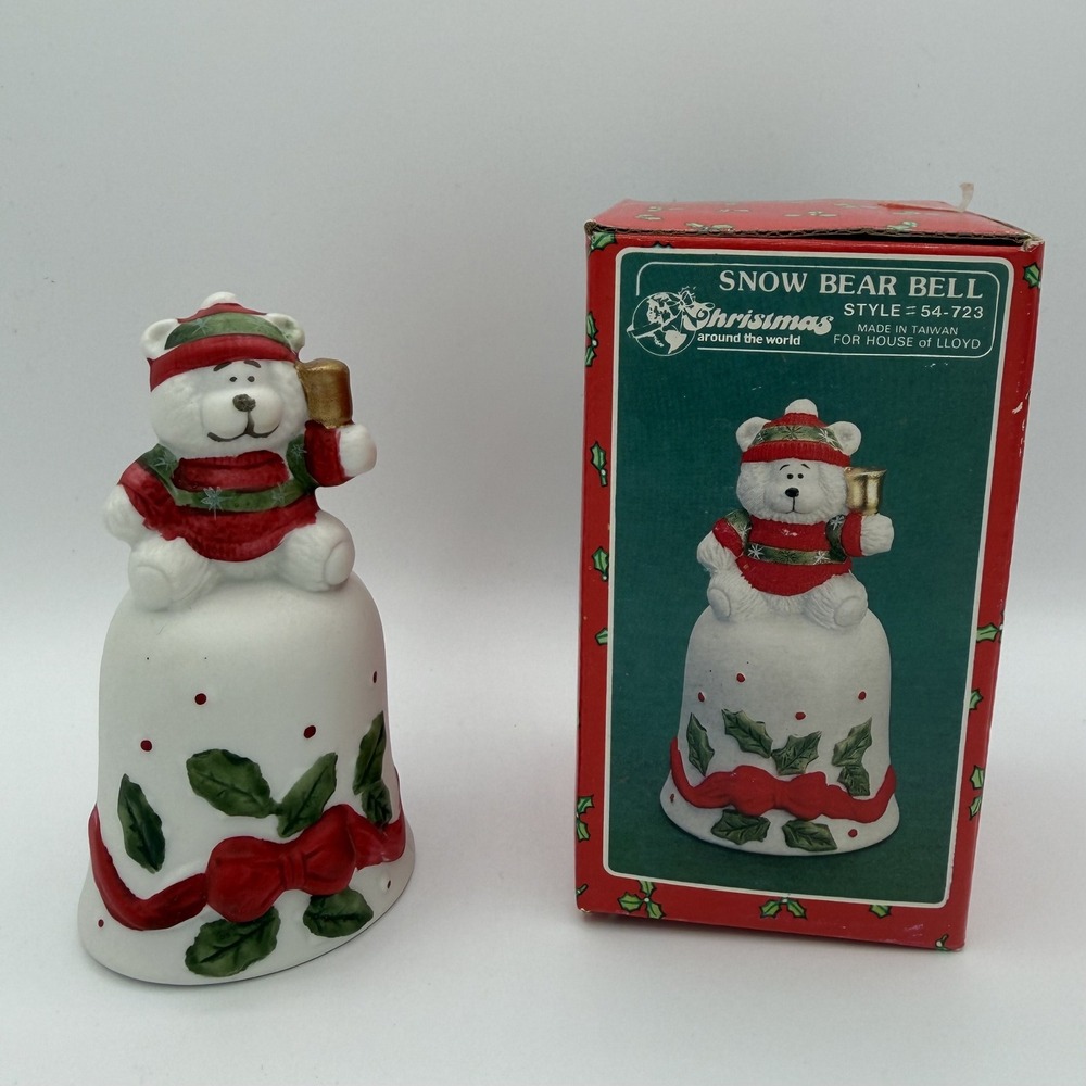 Vintage House of Lloyd Christmas Around the‎ World Snow Bear Bell Ceramic